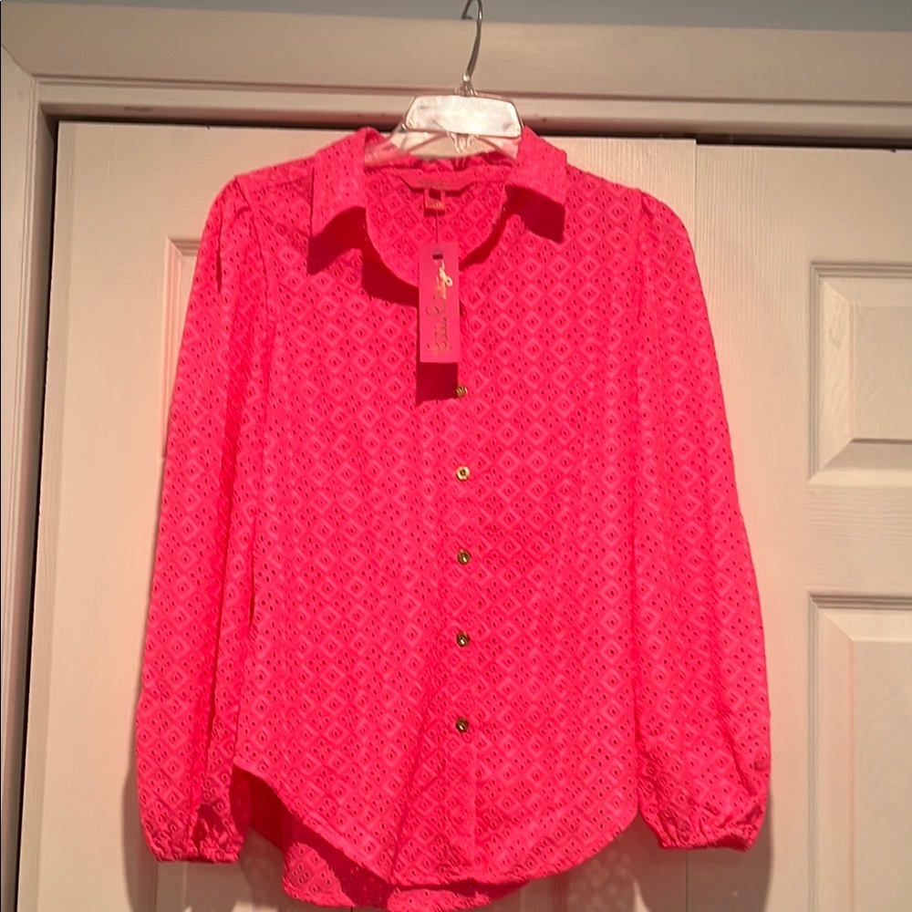 Lilly Pulitzer Pink Button-Up Blouse